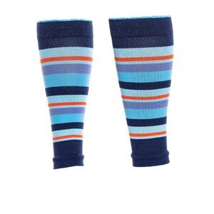 Lily Trotters blue and orange stripes Compression Sleeves 15-20 mmHG, Size S/M